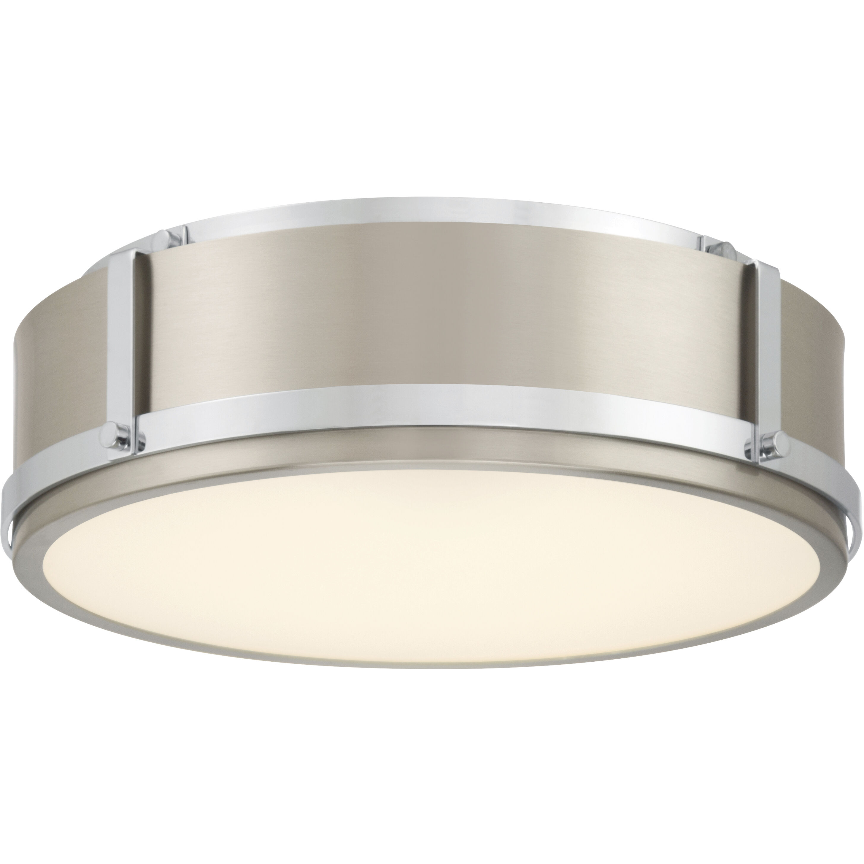 Lynca LED 13.75 inch Chrome and Brushed Nickel Flush Mount Ceiling Light