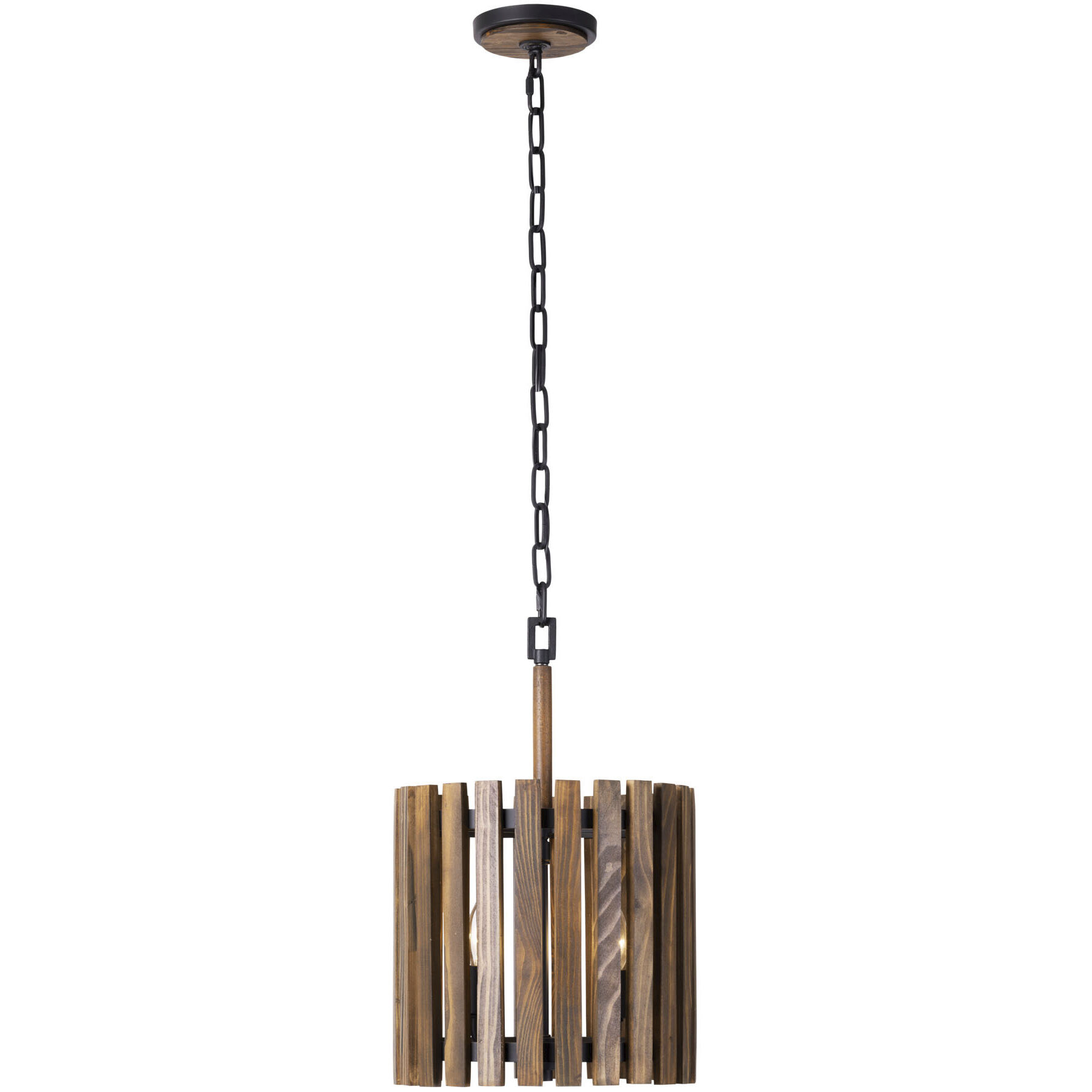 Suratto 2 Light 12 inch Matte Black and Medium Walnut Pendant Ceiling Light in Matte Black/Medium Walnut