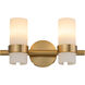 Sojourn 2 Light 15.25 inch Brushed Brass Vanity Light Wall Light