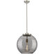 Franklin Restoration Athens Deco Swirl LED 15.75 inch Brushed Satin Nickel Stem Hung Pendant Ceiling Light