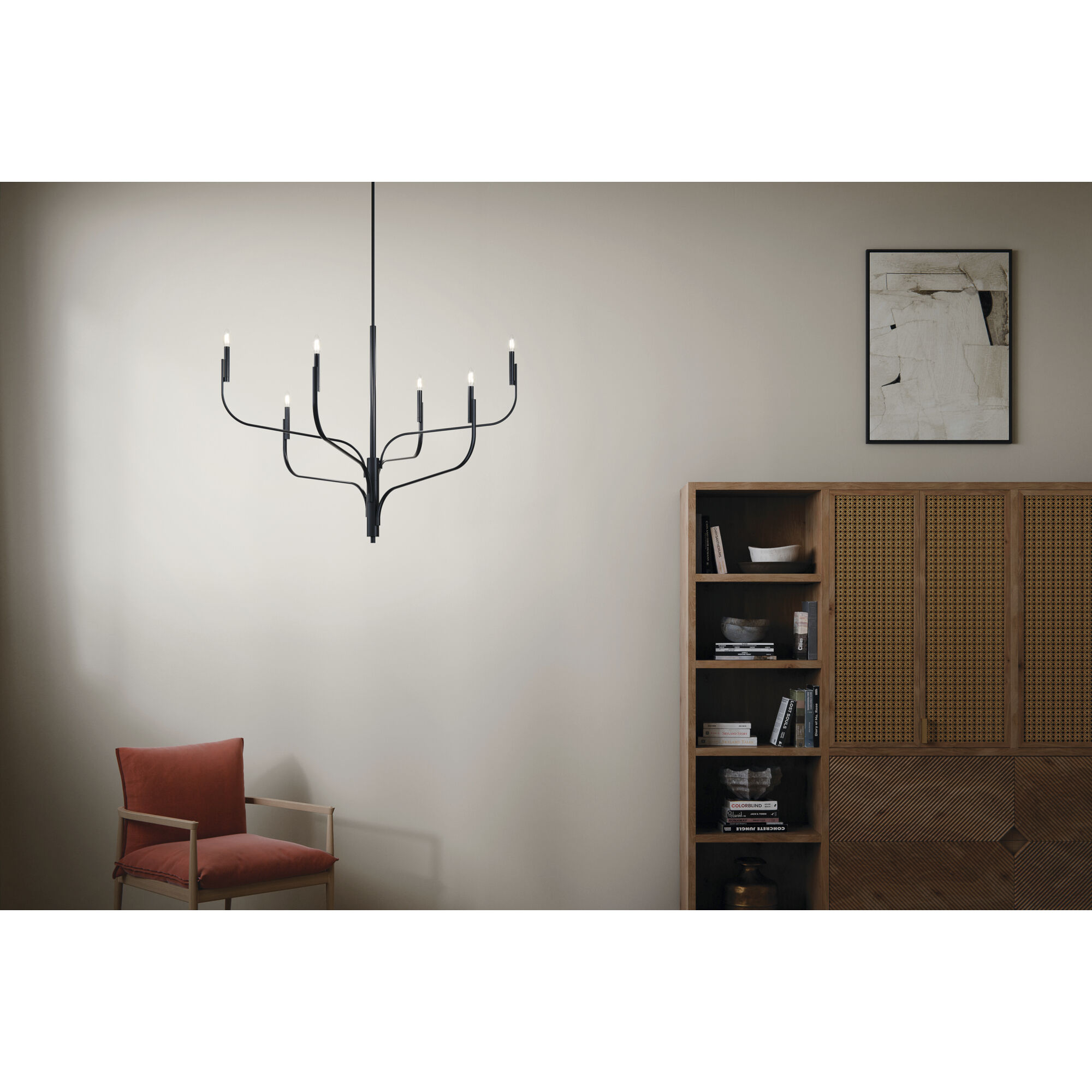 Livadia 6 Light Black Chandelier Ceiling Light, 1 Tier Large