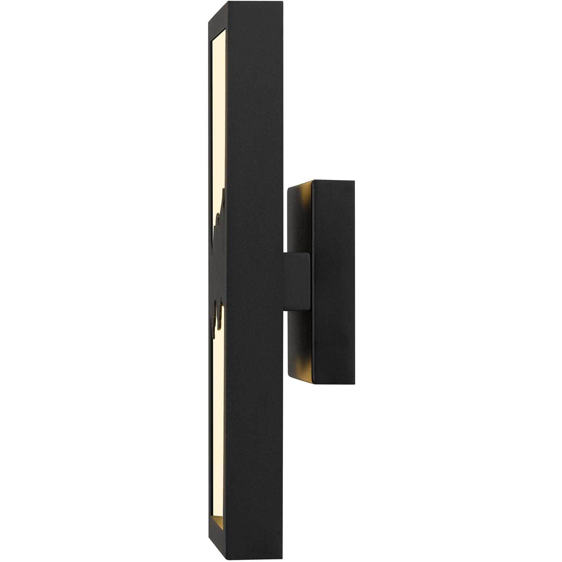 Sunrize LED 15 inch Sand Black Outdoor Wall Sconce