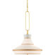 Perth 2 Light 22 inch Gold Leaf/White Pendant Ceiling Light
