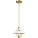 Peggy's Cove 1 Light Matte White and Venetian Brass Mini-pendant Ceiling Light