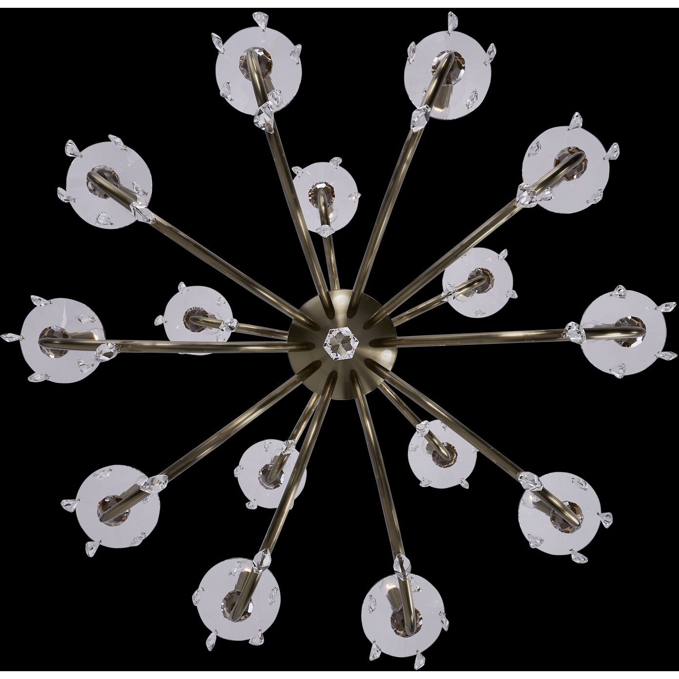 Passo 15 Light 45 inch Brushed Brass Pendant Ceiling Light