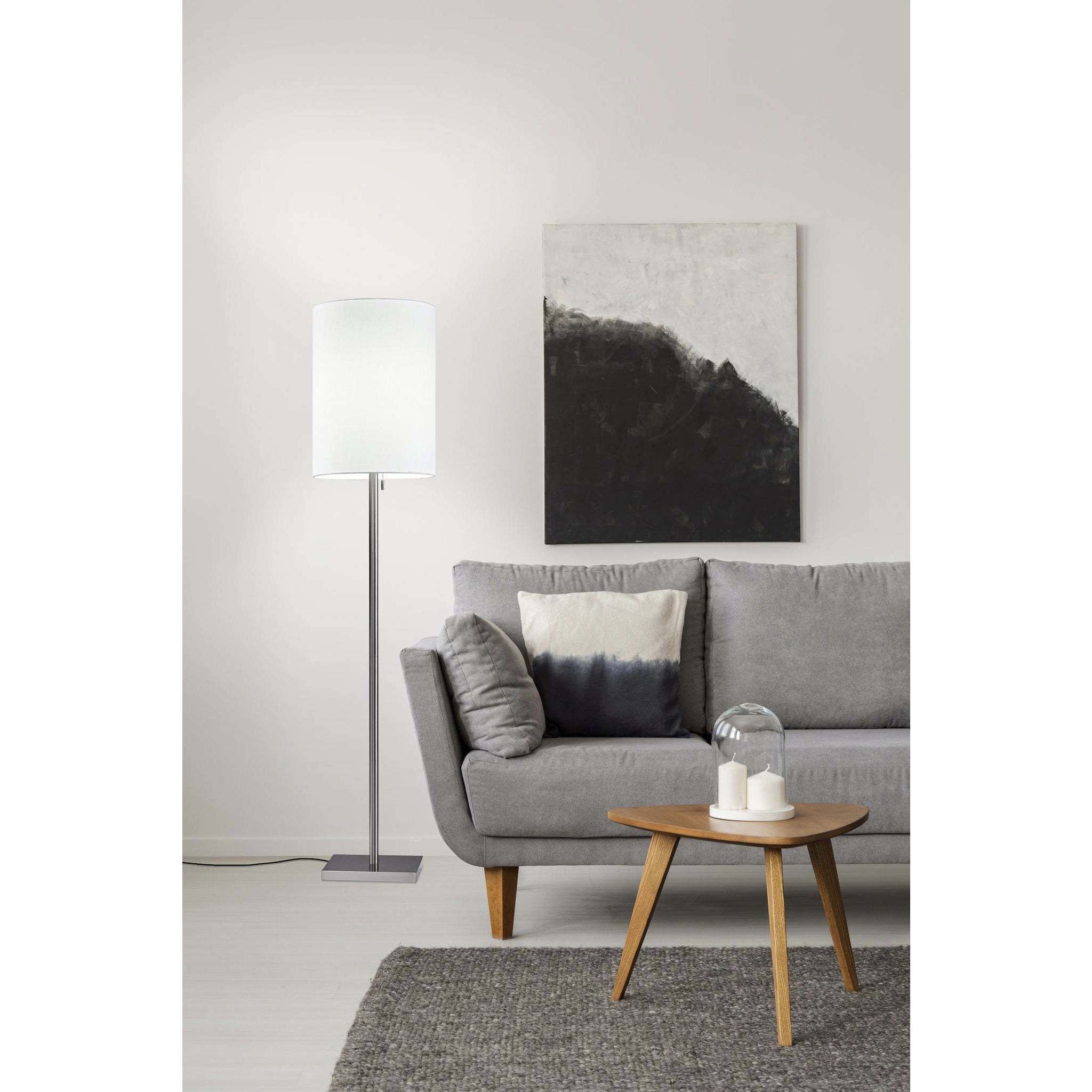 Liam 61 inch 100.00 watt Brushed Steel Floor Lamp Portable Light