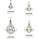 Middlefield LED 48 inch Iron Rust Chandelier Ceiling Light