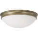 Hansen 2 Light 12.5 inch Aged Brass Flush Mount Ceiling Light