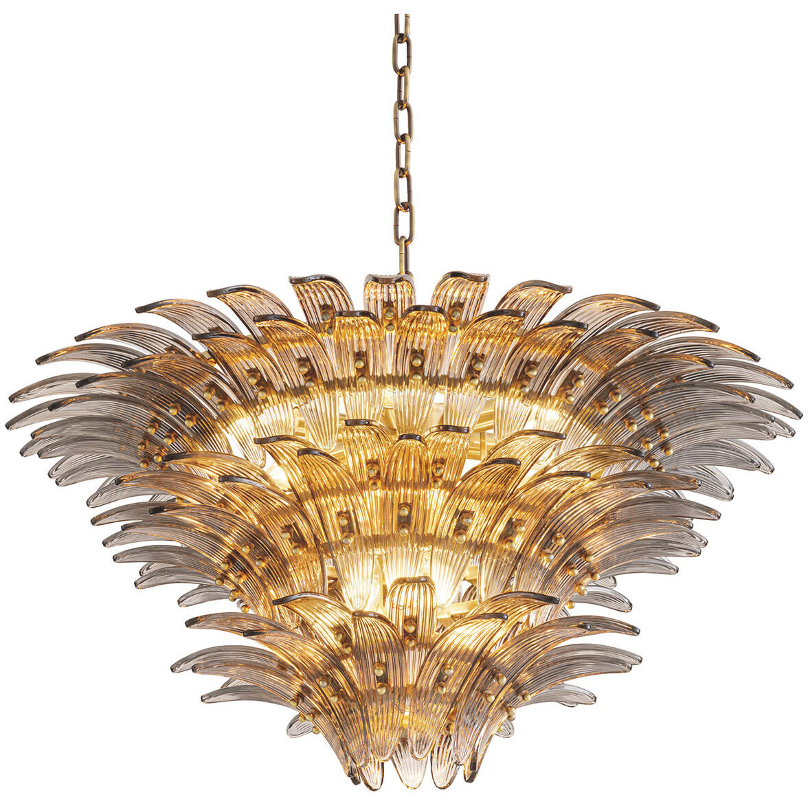 Italo 9 Light 31.5 inch Light Brushed Brass Chandelier Ceiling Light