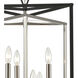 Salinger 6 Light 19 inch Charcoal with Satin Nickel Pendant Ceiling Light