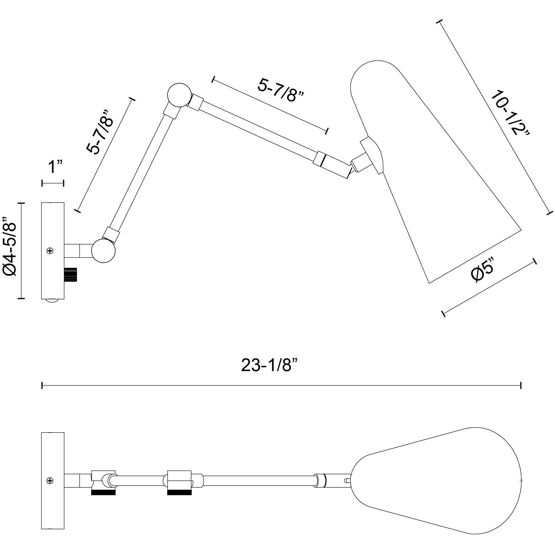 Alora Mood Daniel Wall/Ceiling Light Wall Light in Aged Gold and Matte Black