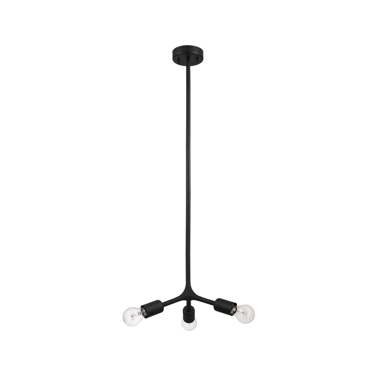 Bocadella 3 Light 13.54 inch Matte Black Pendant Ceiling Light, Semi-Flush Convertible