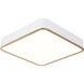 Ainslay LED 15 inch White and Aged Gold Brass Flush Mount Ceiling Light
