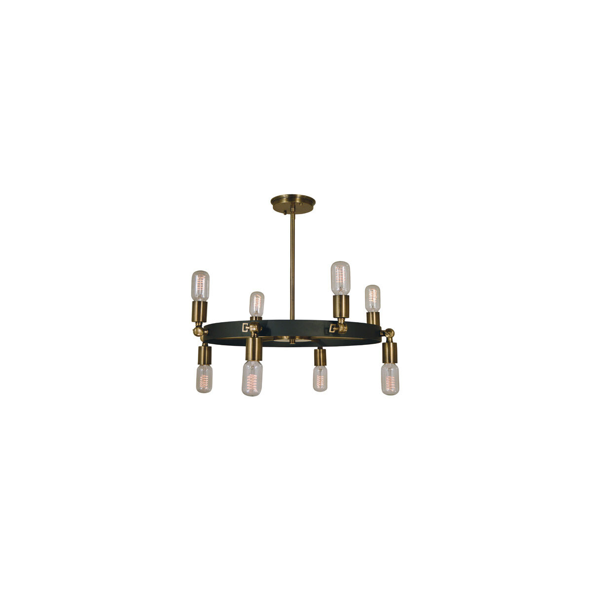 Felix 8 Light 23 inch Antique Brass with Matte Black Dining Chandelier Ceiling Light in Antique Brass/Matte Black