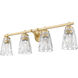 Andree 4 Light 32 inch Modern Gold Bathroom Vanity Wall Light