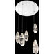 Martini LED 11.75 inch Polished Nickel Multi-Light Pendant Ceiling Light in Optic Haze, Beyond