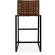 Urban Brown Woven Leather Bar Stool