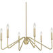 Yep Kennedy 6 Light 29.75 inch Natural Black Chandelier Ceiling Light in No Shade