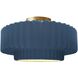 Radiance Collection - Pleated Tier 1 Light 16.5 inch Midnight Sky and Brushed Brass Semi-Flush Ceiling Light in Replaceable Bulb, 16.5W x 8H, Form+Finish+Function