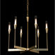 Lilium 6 Light 30.3 inch Modern Brass Chandelier Ceiling Light