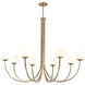 Caroline 8 Light 54 inch Brushed Gold Chandelier Ceiling Light