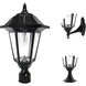 Windsor 1 Light 20.38 inch Black Outdoor Post Light, Solar
