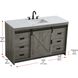 Austin 54 X 34 inch Rustic Grey Bathroom Vanity Cabinet