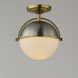 Duke 1 Light 9.5 inch Satin Nickel and Satin Brass Semi-Flush Mount Ceiling Light