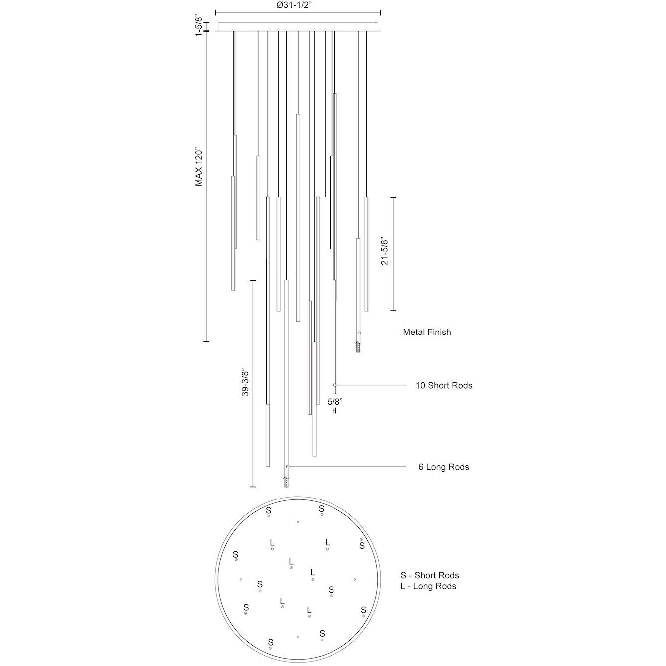 Chute Multi Pendant Ceiling Light in White