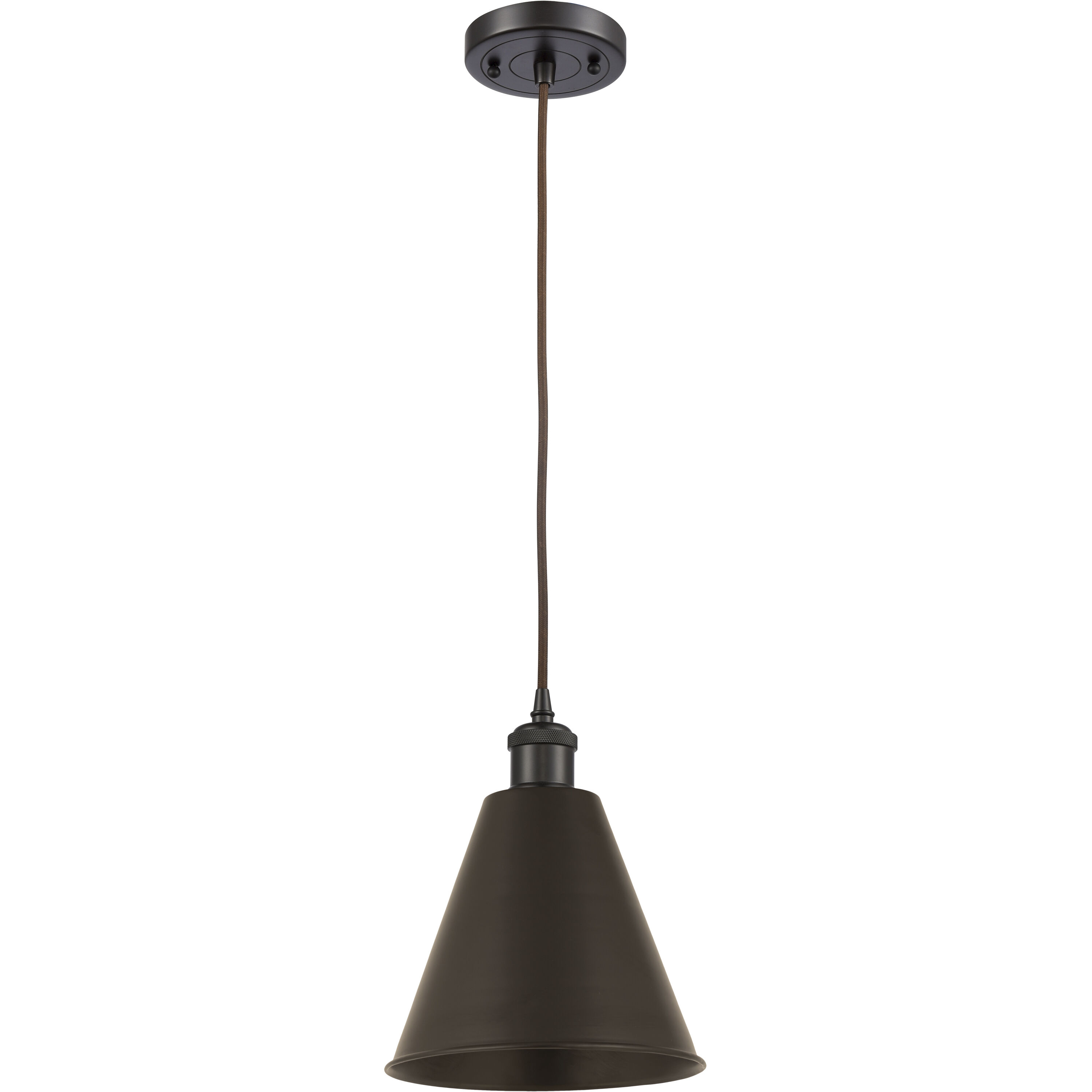 Ballston Cone LED 8 inch Oil Rubbed Bronze Mini Pendant Ceiling Light