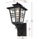 Macon 1 Light 15 inch Black Outdoor Wall Sconce