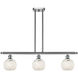 Ballston White Mouchette 3 Light 36 inch Brushed Satin Nickel Stem Hung Island Light Ceiling Light