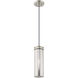 Art Glass 1 Light 5 inch Brushed Nickel Mini Pendant Ceiling Light