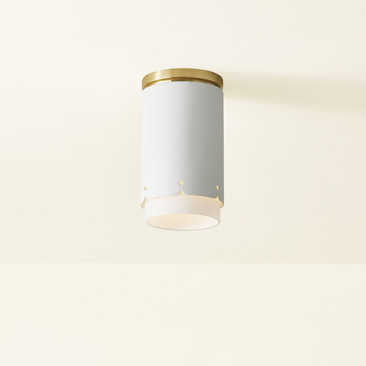Asa 1 Light 4.75 inch Aged Brass/Soft White Flush Mount Ceiling Light in Aged Brass and Soft White