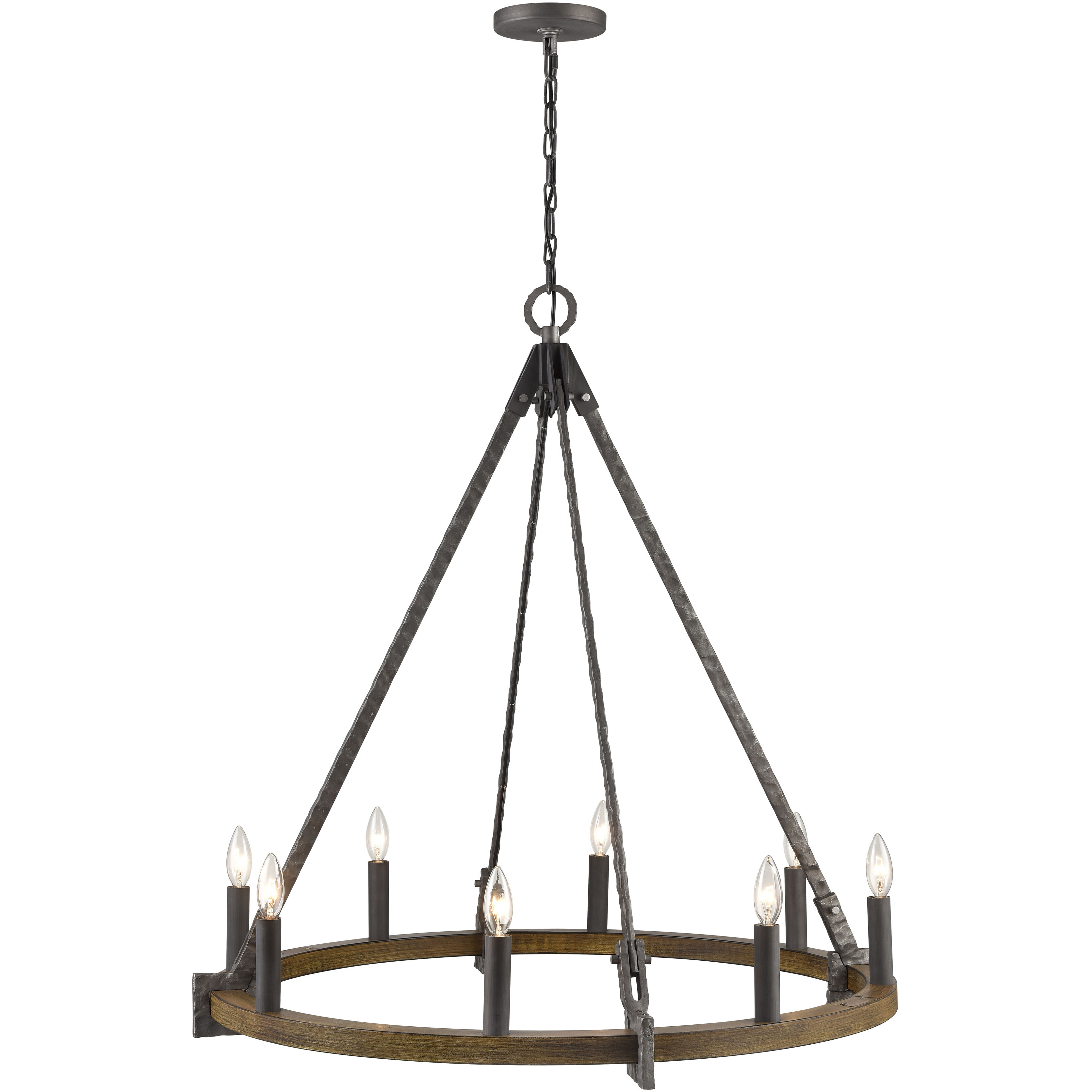 Harwell 8 Light 34.75 inch Antique Millwood Chandelier Ceiling Light