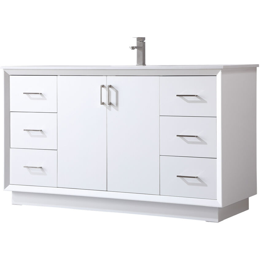 Hayes 60 X 22 X 35 inch White Vanity Sink Set