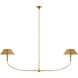Thomas O'Brien Turlington LED 68 inch Hand-Rubbed Antique Brass Linear Chandelier Ceiling Light, XL