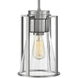 Refinery 1 Light 7.75 inch Brushed Nickel Indoor Pendant Ceiling Light in Clear