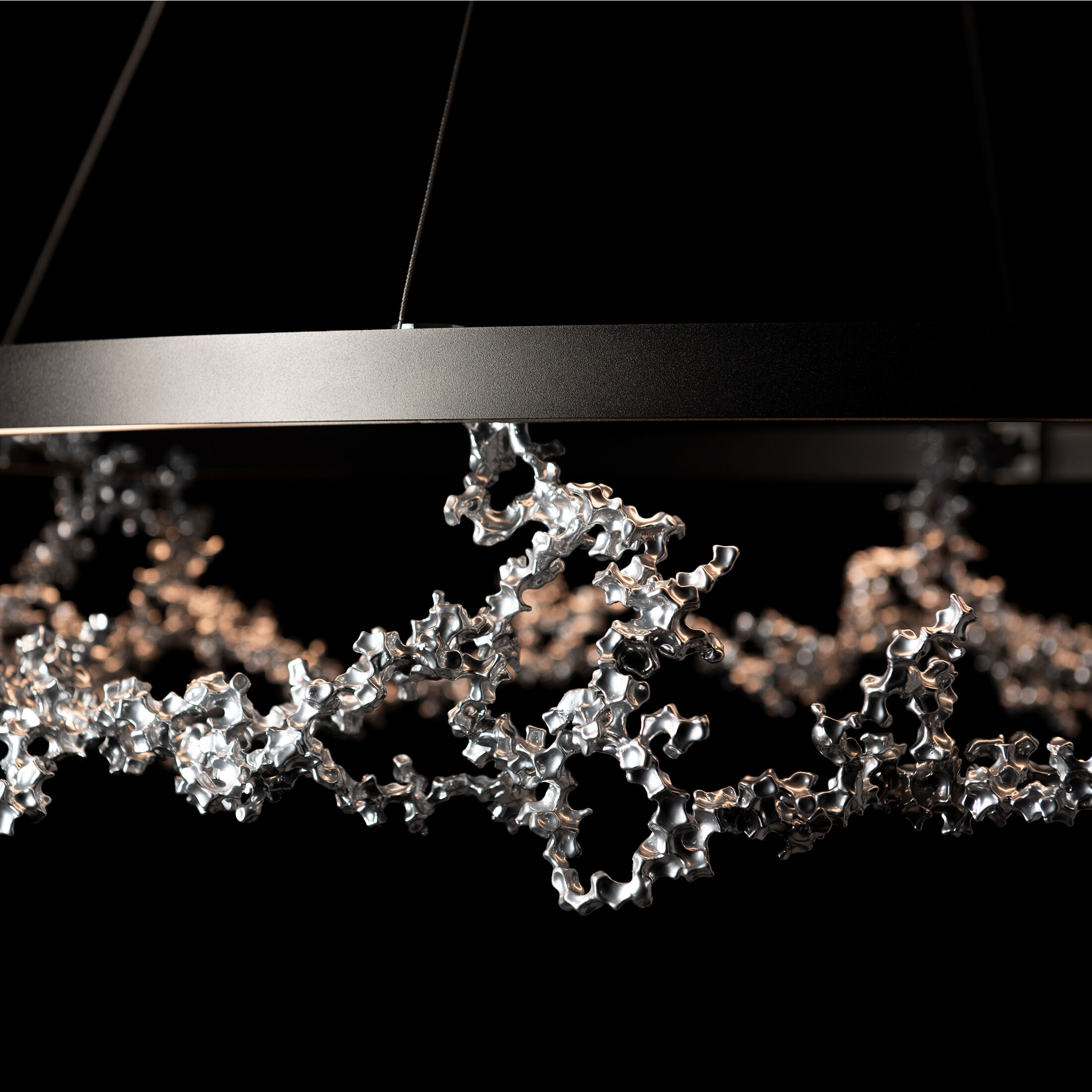 Coral LED 40.7 inch Oil Rubbed Bronze/Sterling Ring Pendant Ceiling Light, Art & Alchemy