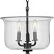 Winslett 3 Light 14 inch Matte Black Semi-Flush Mount Convertible Ceiling Light