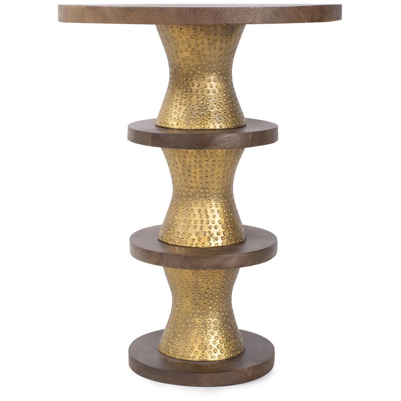 Robin Baron 24.5 X 18.25 inch Natural and Gold Drink Table