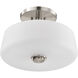 Lune 16 inch Brushed Nickel Semi Flush Mount Ceiling Light