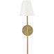 Cami 1 Light 6.25 inch Aged Brass and White Sconce Wall Light