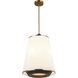 Desert Flyer 3 Light 16 inch Satin Brass with Medium Walnut Foyer Pendant Ceiling Light