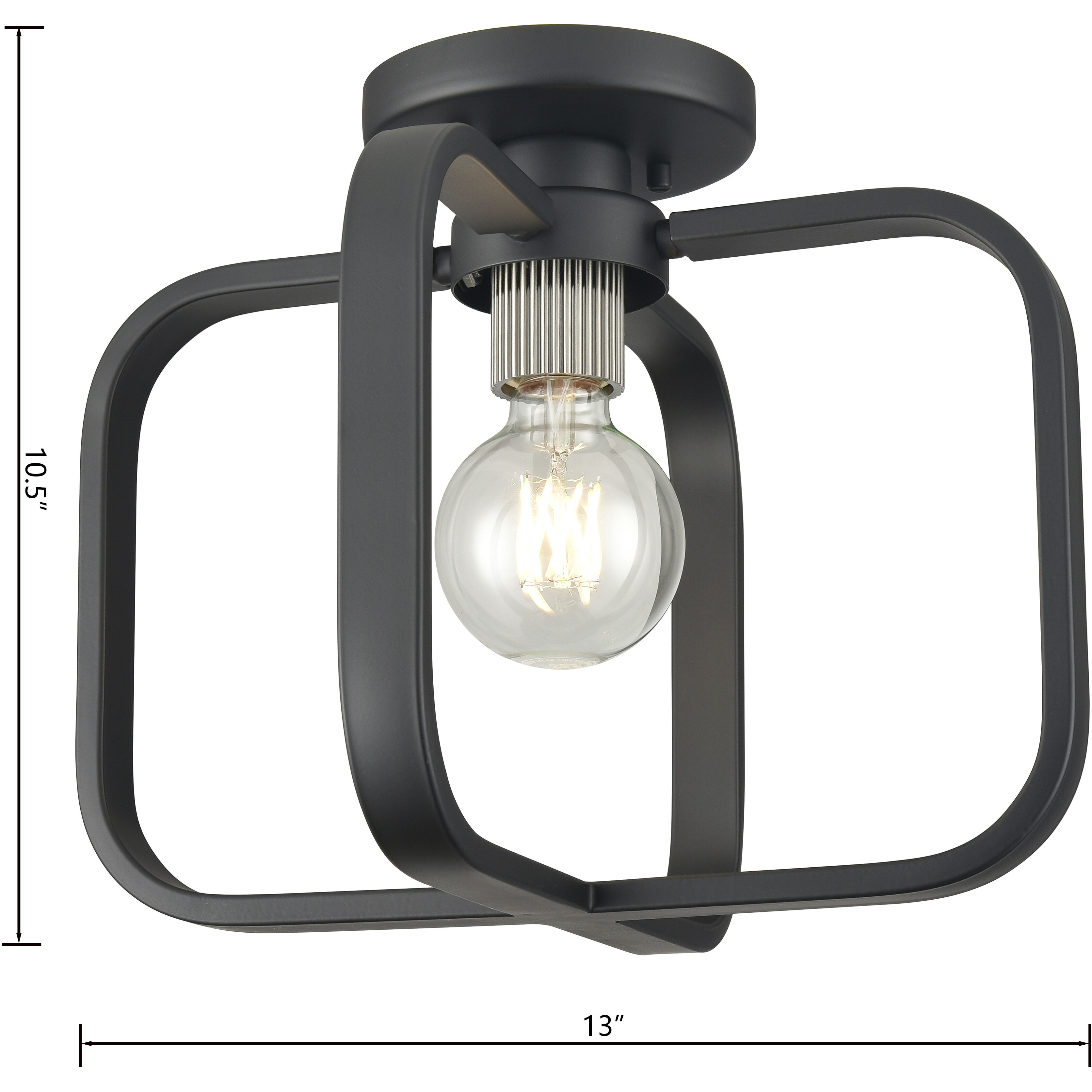 Flushmounts 1 Light 13 inch Black Flush Mount Ceiling Light