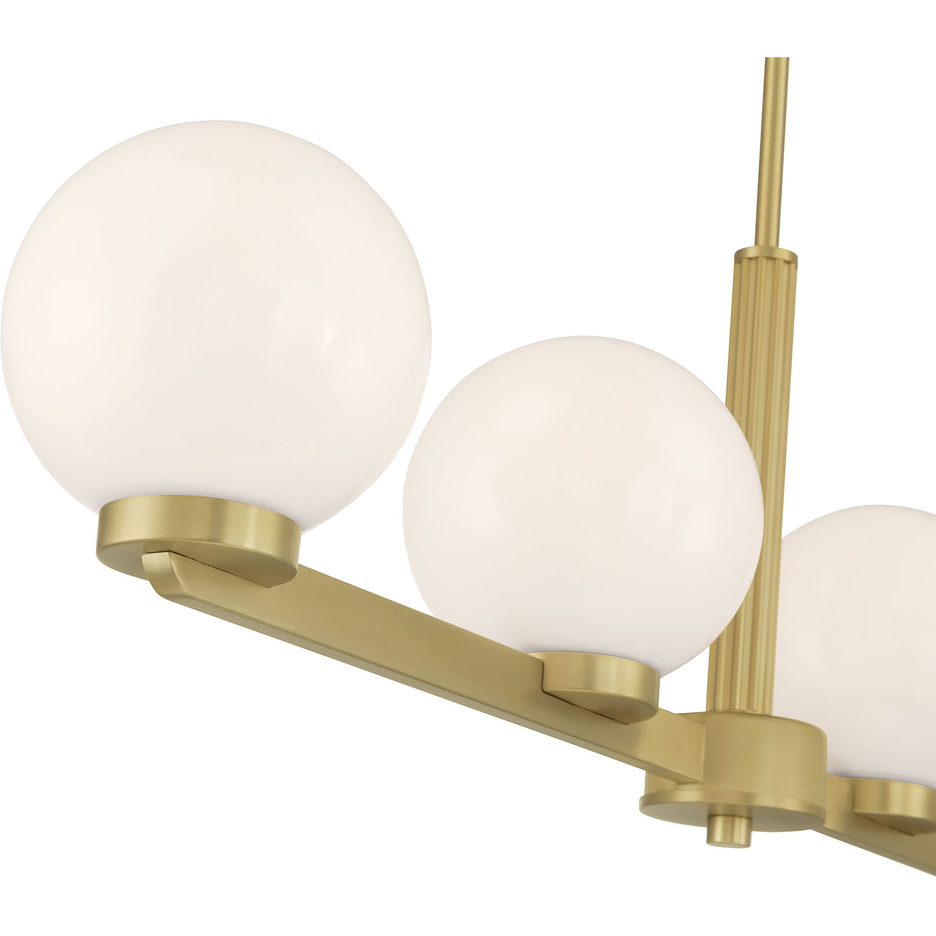 Ardeva 4 Light 36 inch Vintage Brass Linear Chandelier Ceiling Light