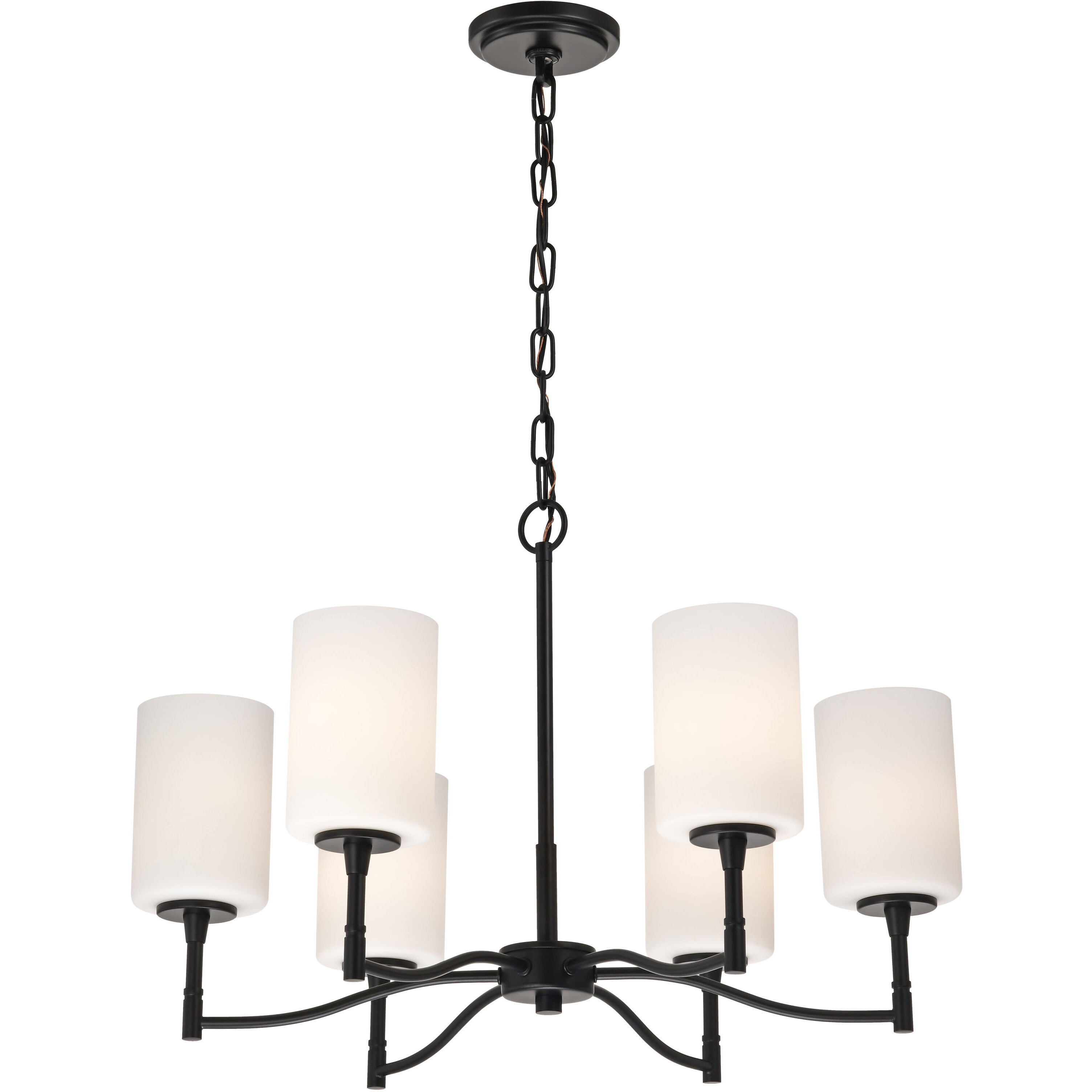 Liam 25 inch Matte Black Chandelier Ceiling Light