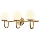 Caroline 3 Light 24 inch Brushed Gold Vanity Light Wall Light