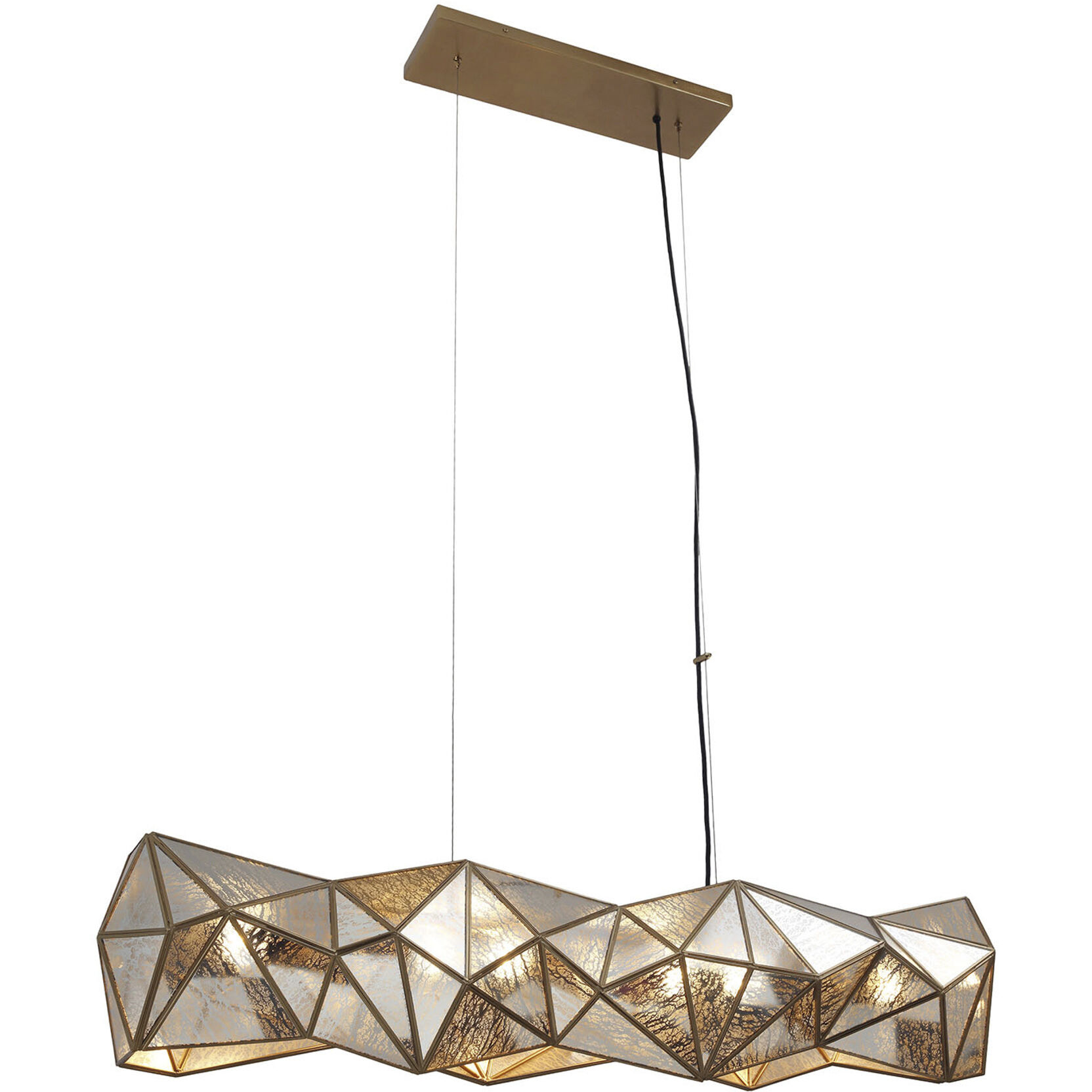 Geo-Gem 6 Light 48 inch Brass Antique Island Light Ceiling Light