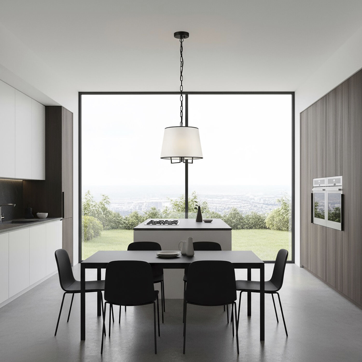 Coco LED 15.7 inch Black Pendant Ceiling Light